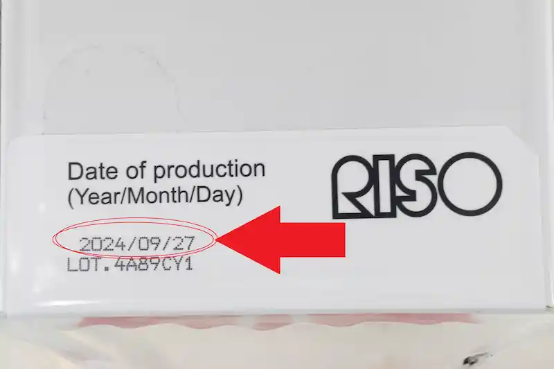 RISO-S-6703インク本体に記載の製造日