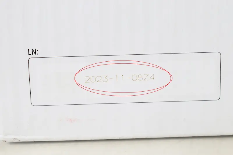 Canon CRG-533の製造日の記載画像