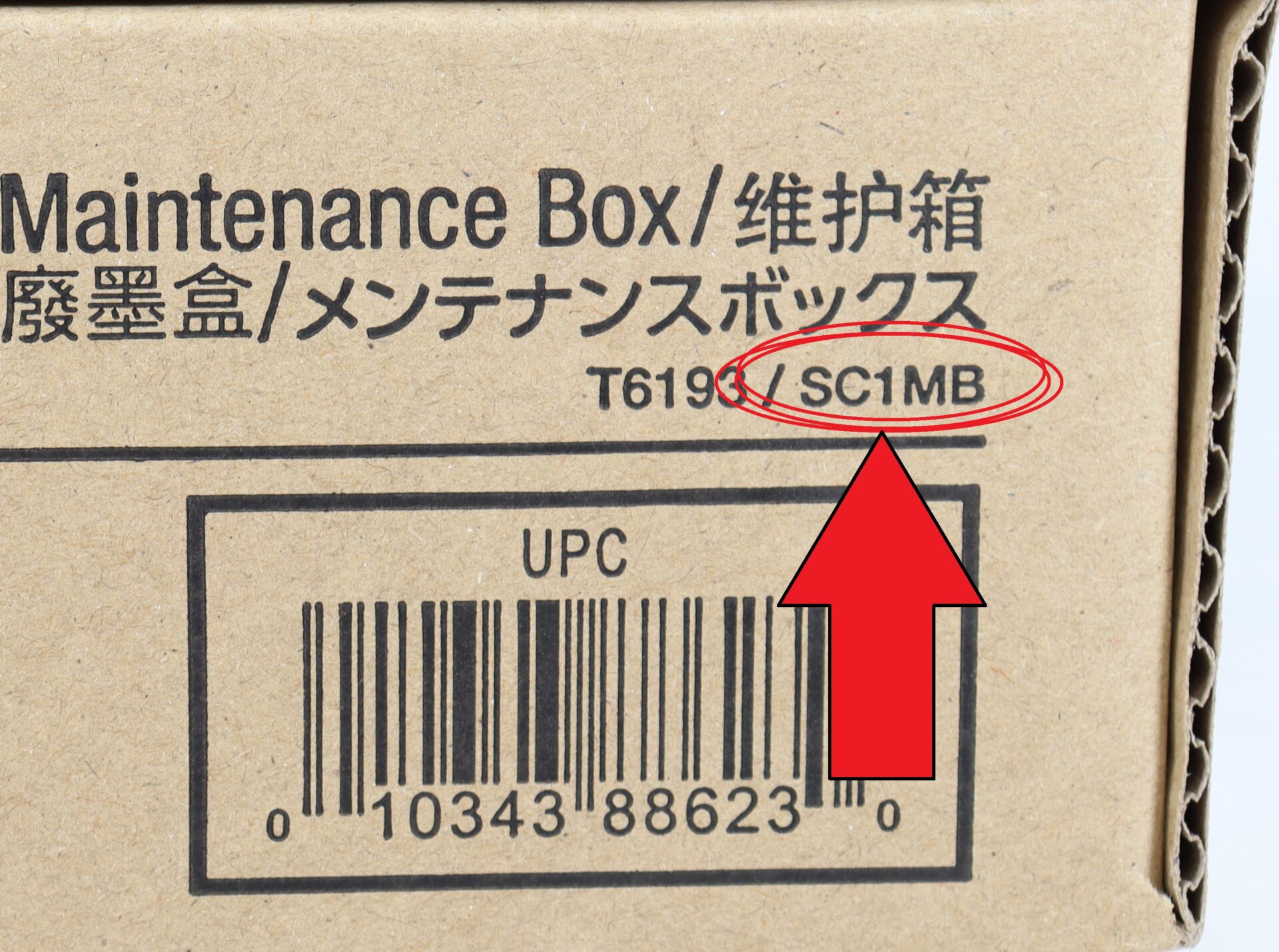 エプソンのメンテナンスボックス SC1MB 拡大画像